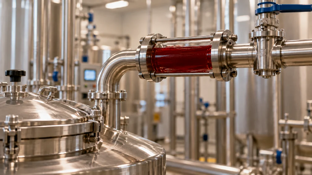 Tubería industrial con aceite bruto de maíz ácido