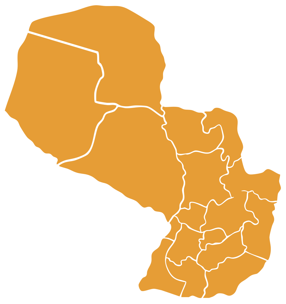 Mapa de Paraguay con sus departamentos