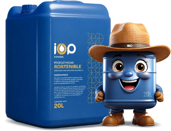 Envase de IOP 20L con la mascota Inpasa
