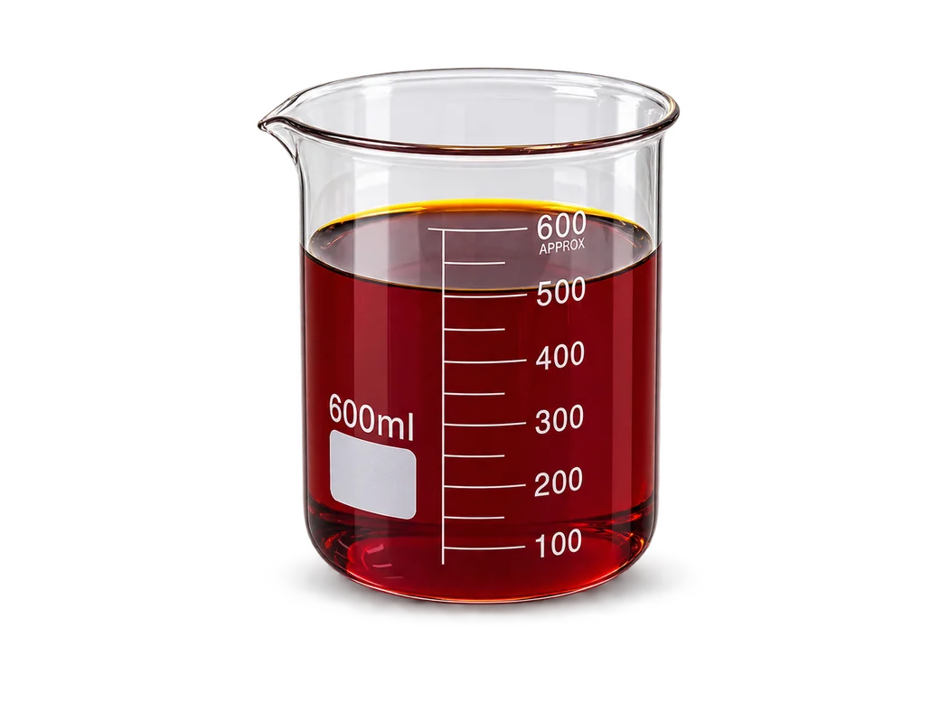 Vaso de precipitado con glicerina cruda